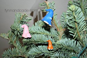 Homemade gnome clay ornaments