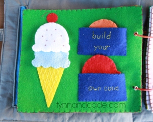 quiet book build ice cream cone
