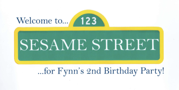 sesame street birthday party sign